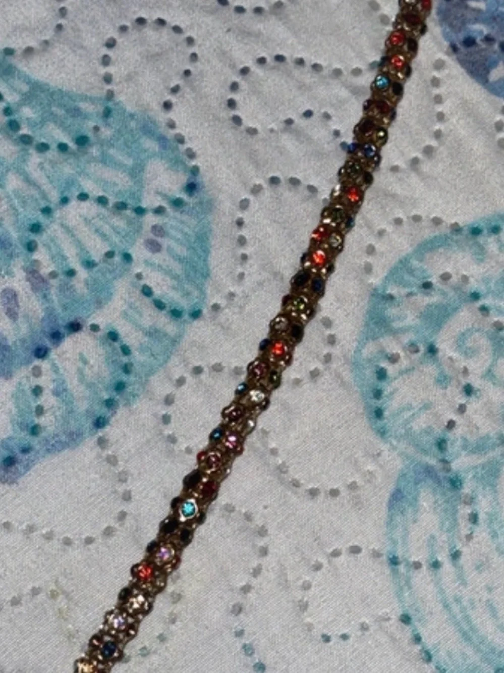 Gloria Vanderbilt Gold-Tone Multicolor Crystal Tennis Bracelet